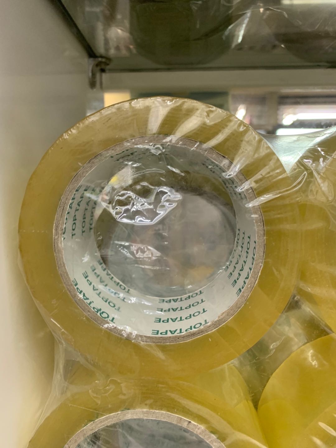 4.8cm*80m透明封箱胶带大号快递打包胶带胶纸米黄色产品图