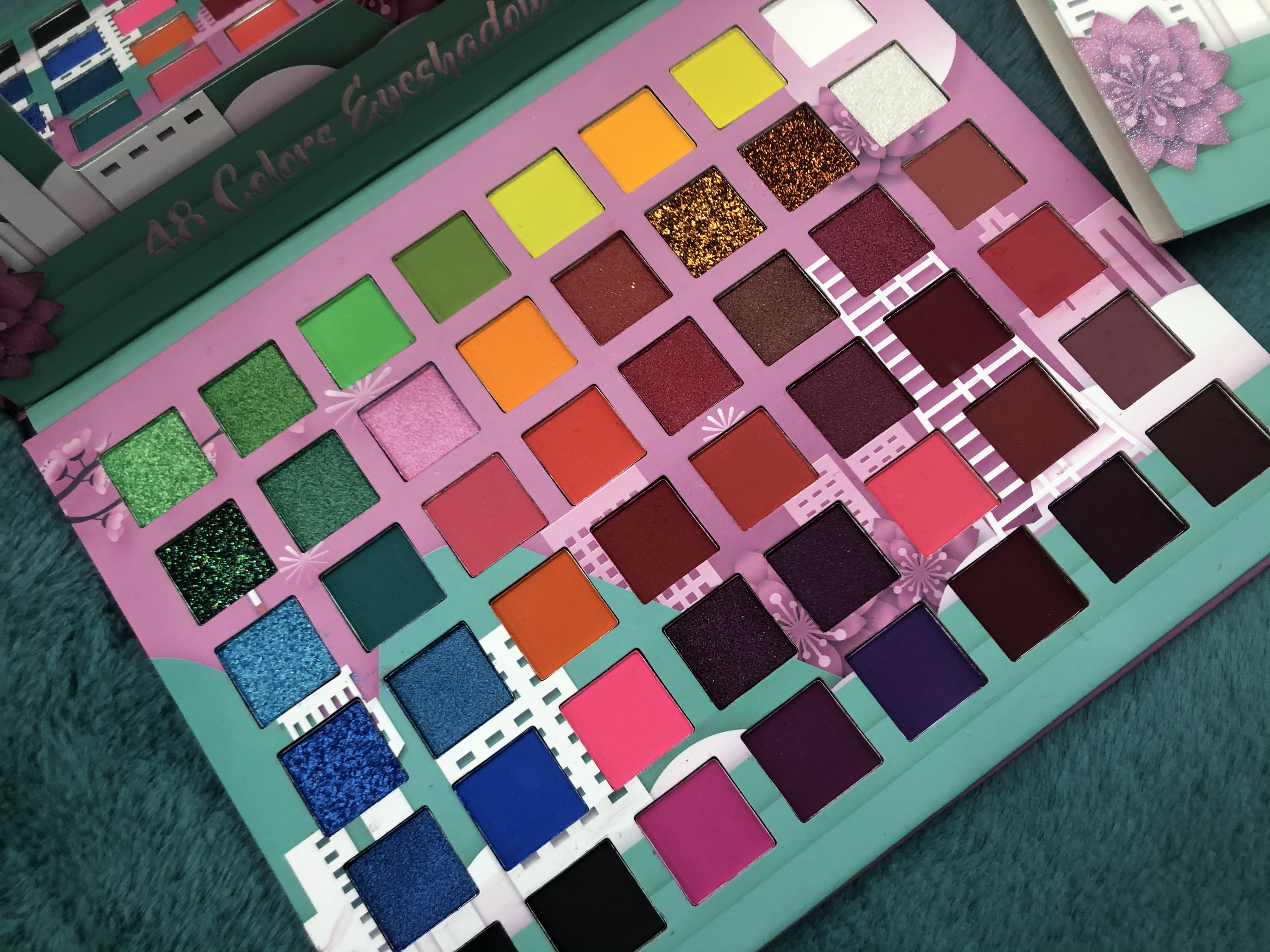 48-Color Eyeshadow Es-3041 Star Sand Eyeshadow Tray Pearl Cherry Blossom Eyeshadow Tray Goes With Everything Specification drawing