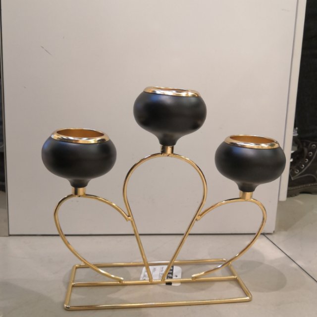 Exquisite three-seat retro candlestick