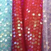 Embroidered sequined mesh fabric for accessories, clothing and headwear Specification image