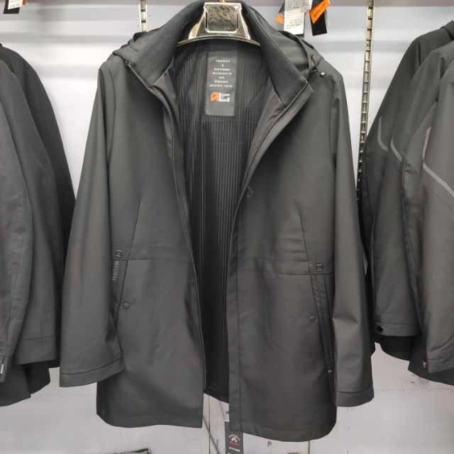 Men's casual jacket jacket Middle-aged and elderly business casual black zip hooded British style thumbnail