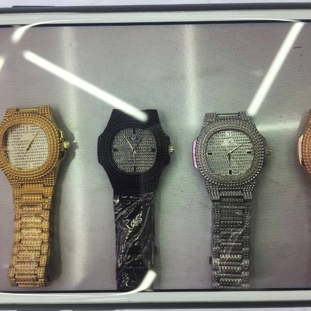 嘻哈手链hiphop手表镶钻皓石古巴手链满钻街头潮人欧美说唱饰品