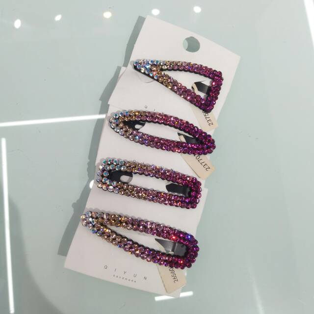 Factory direct selling color acrylic drill hair clip hair band fashion classic style headband Yang Mi hair clip thumbnail