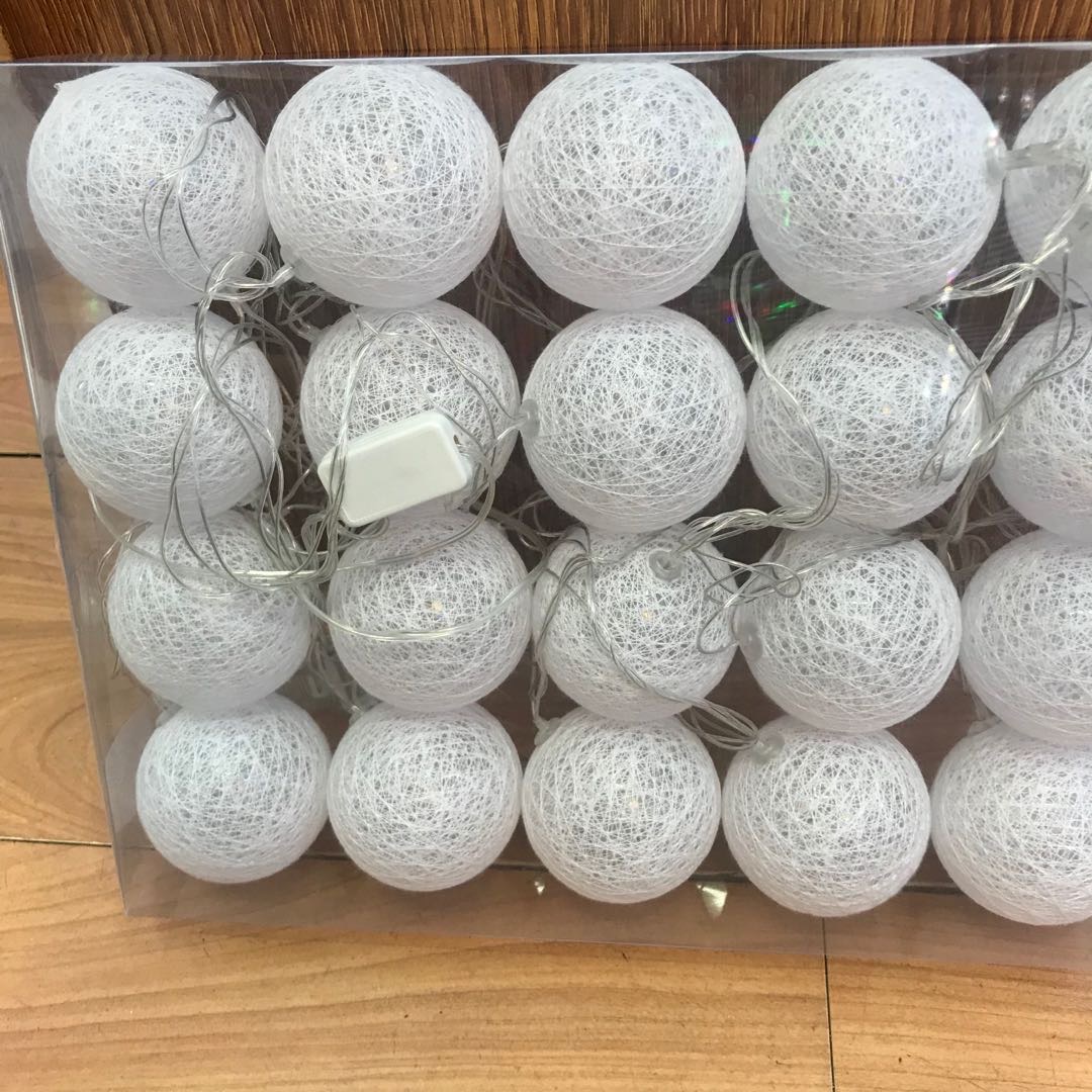 棉线球20颗装彩灯串LED星星灯闪灯串灯卧室灯饰网红生日浪漫房间布置