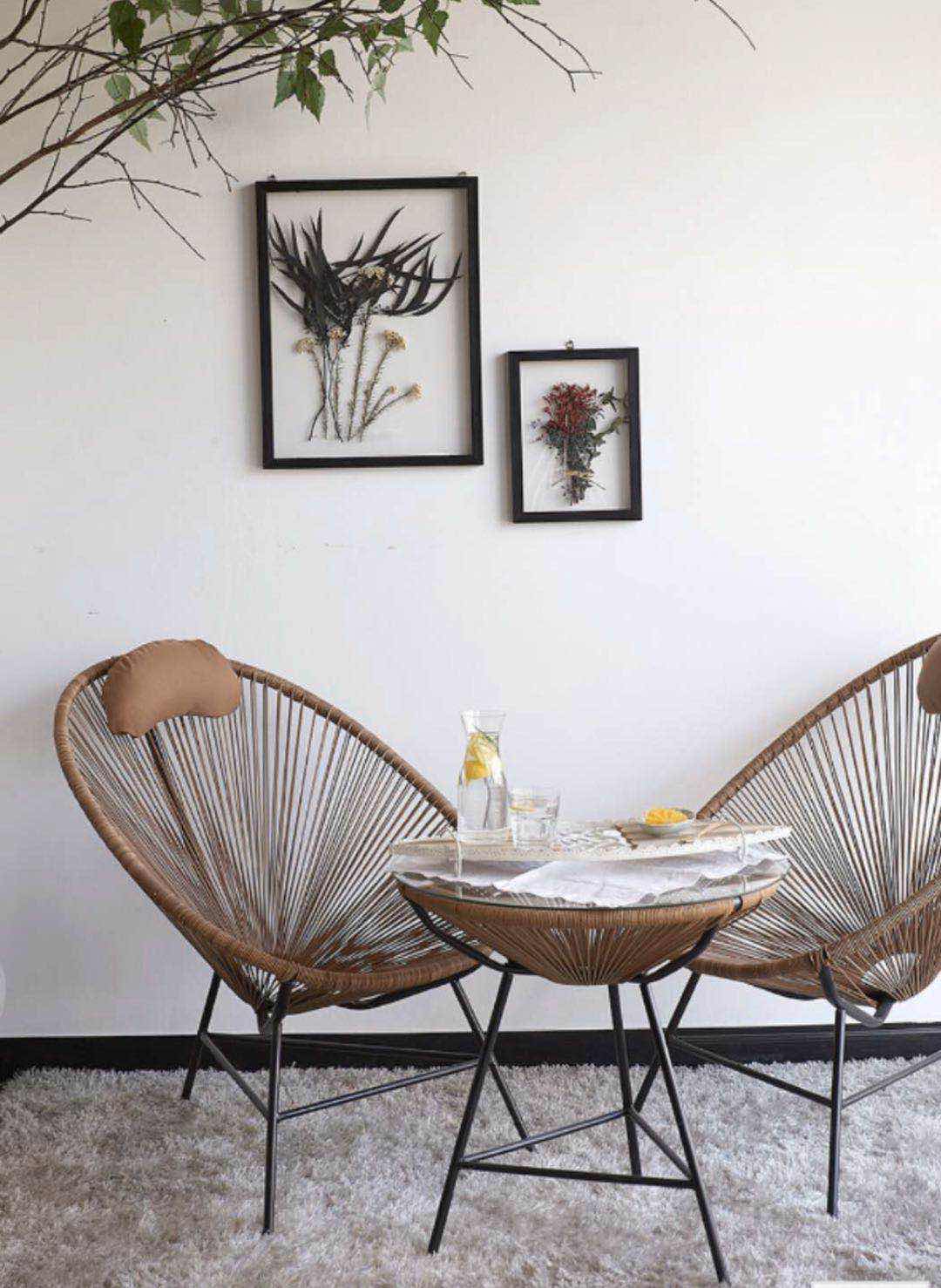 休闲桌椅个性创意舒适PE藤椅