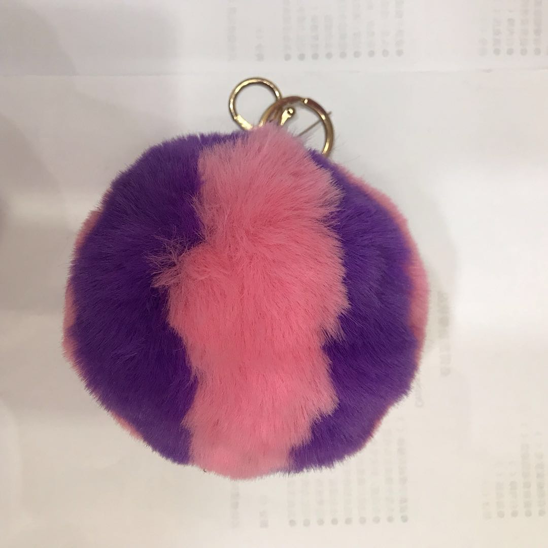 韩国可爱獭兔毛球书包包挂件汽车钥匙扣女创意毛绒小挂饰品钥匙链