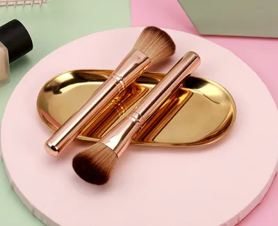 Makeup Brush Fashion Gold Loose Brush Blush Brush Plastic Handle Makeup Brush Beginner Makeup Brush