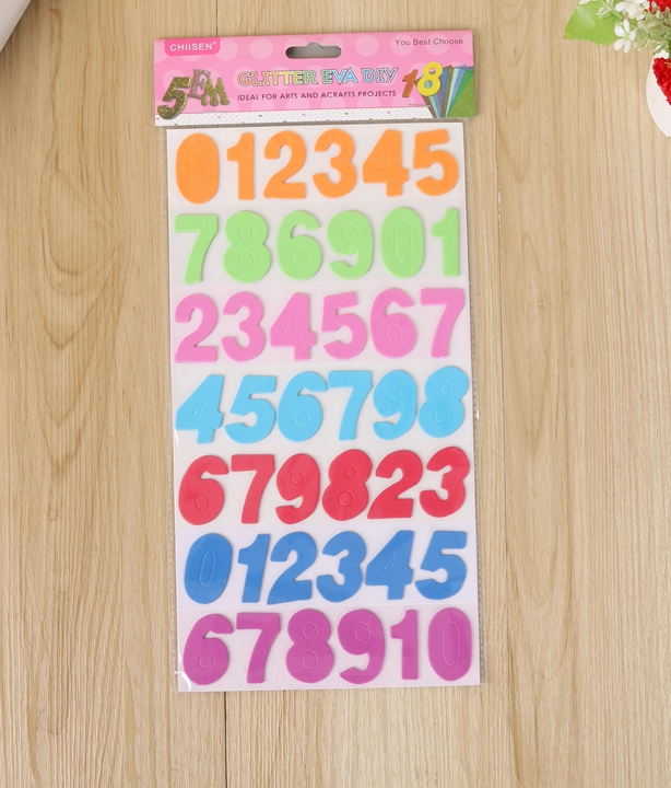 Yiwu Good Goods Gold Powder Numerals English Letters Arabic Numerals Letters Pasted Children Learning Stickers Kindergarten Specification drawing