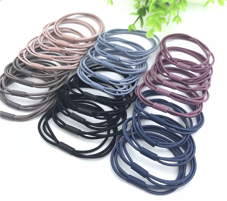Korean version of small fresh head rope high elastic three in one base simple hair circle DIY handmade rubber band thumbnail