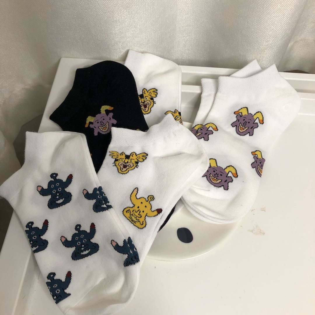 Fresh and cute cartoon women's short socks made of combed cotton fabric Specification image