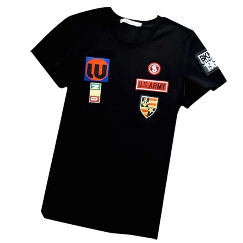 男装新款潮牌刺绣t恤男纯棉夏季男士短袖韩版宽松衣服学生透气t恤