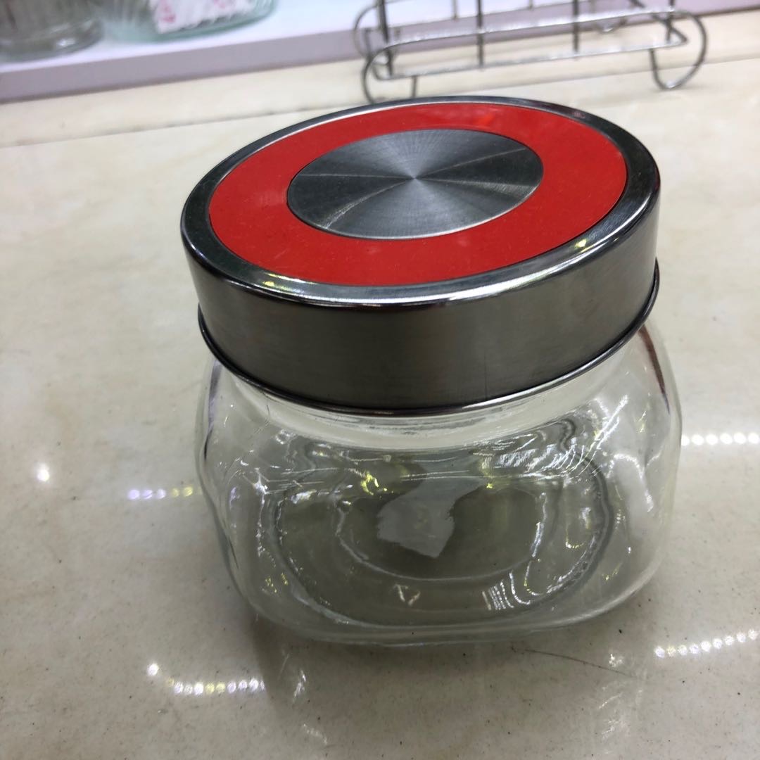 低矮四方形储物罐透明玻璃防潮密封罐