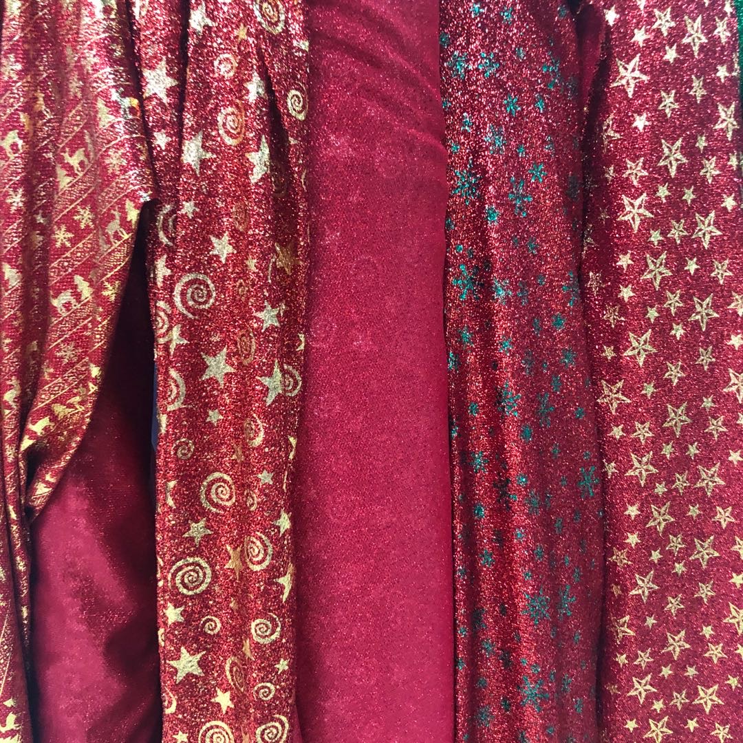 圣诞用品面料/布料/烫金细节图