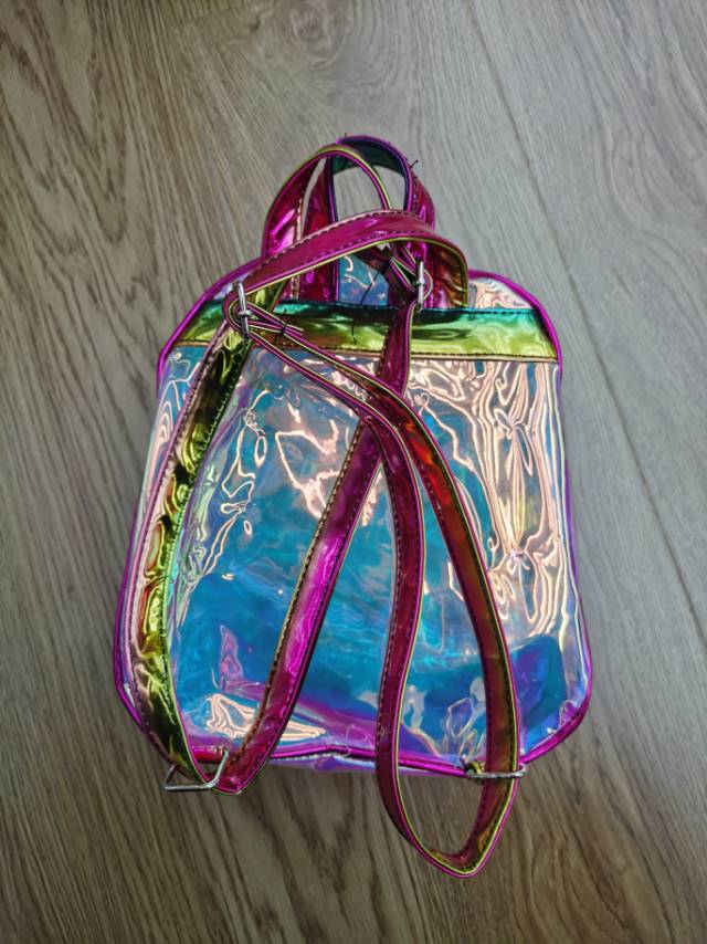 独角兽梦幻印花pu儿童防水双肩包细节图