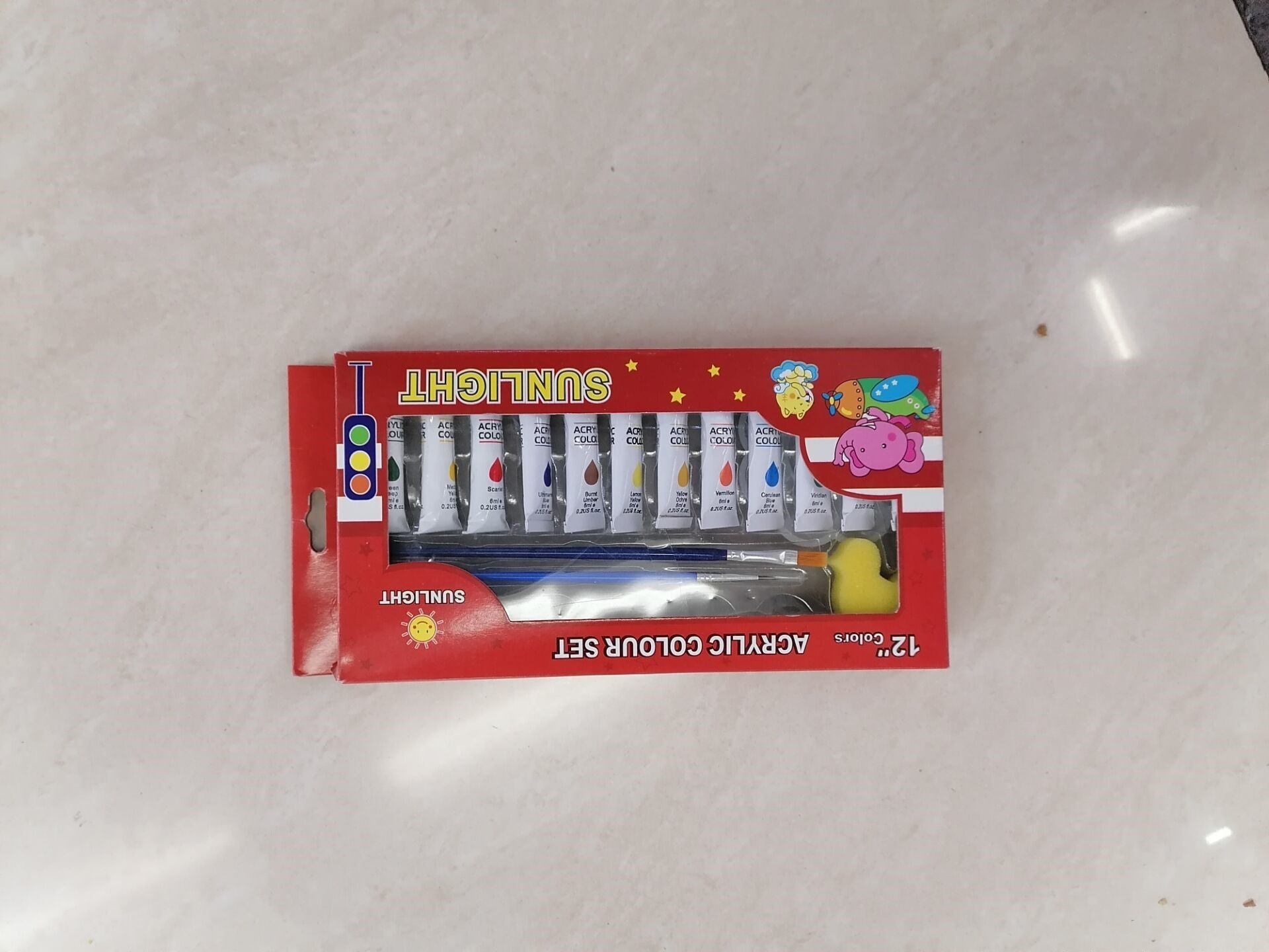 阳光画材办公文化美术书法绘图用品美术颜料 热卖款12ML12色水彩画23