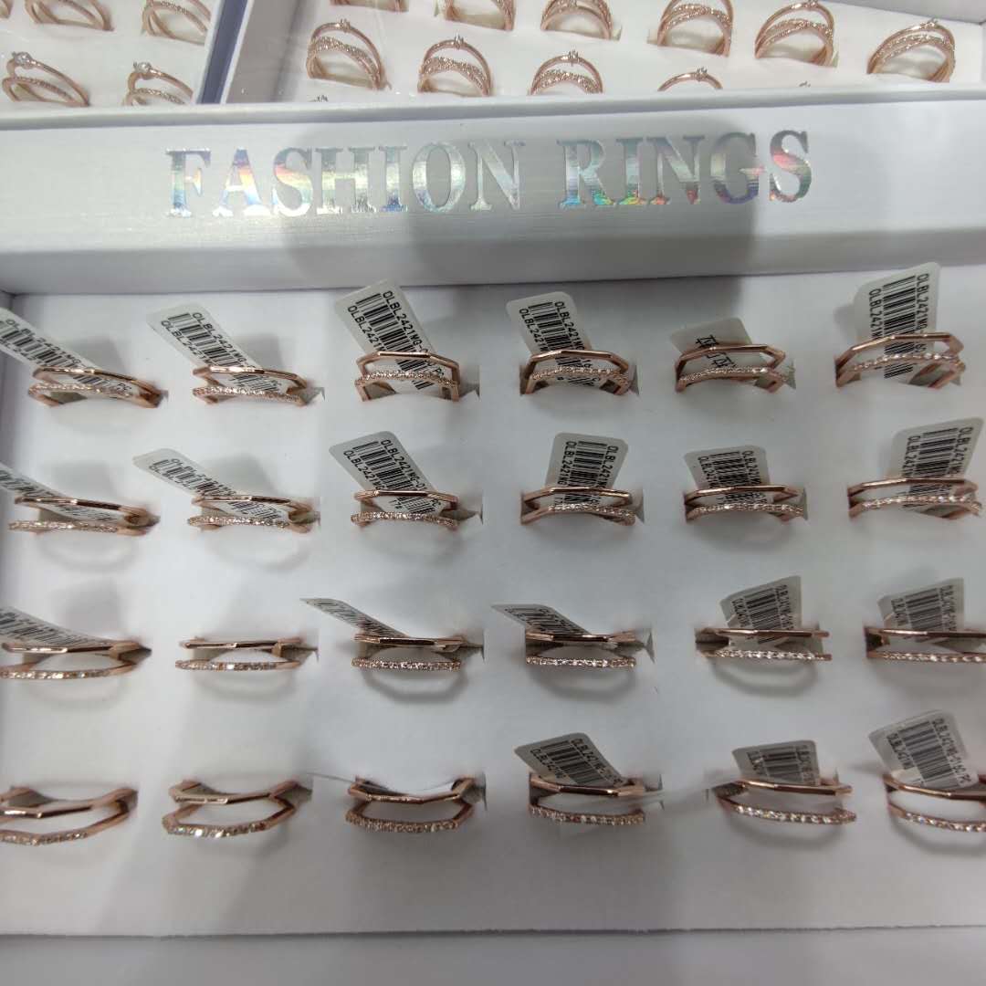 New web celebrity hot style ring female polygon double ring index finger ring simplicity thumbnail