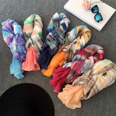 Casual Fashion Generous Long Scarf Rendering Shawl Multi-Color Optional