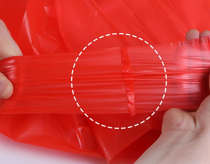 Longsen red convenience bag, plastic supermarket shopping, white transparent food vest, thickened handbag Specification image