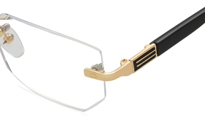 New anti-blue light reading glasses, frameless edge-cut glasses, exquisite senior glasses details Picture