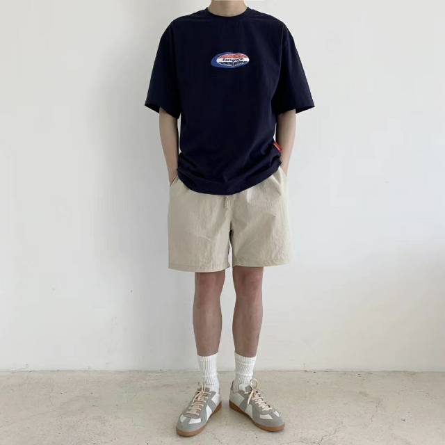 New summer men's fashion short-sleeved T-shirt in blue