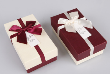 Classic Christmas gift box, bow ribbon top and bottom cover gift box, cosmetic lipstick packaging box