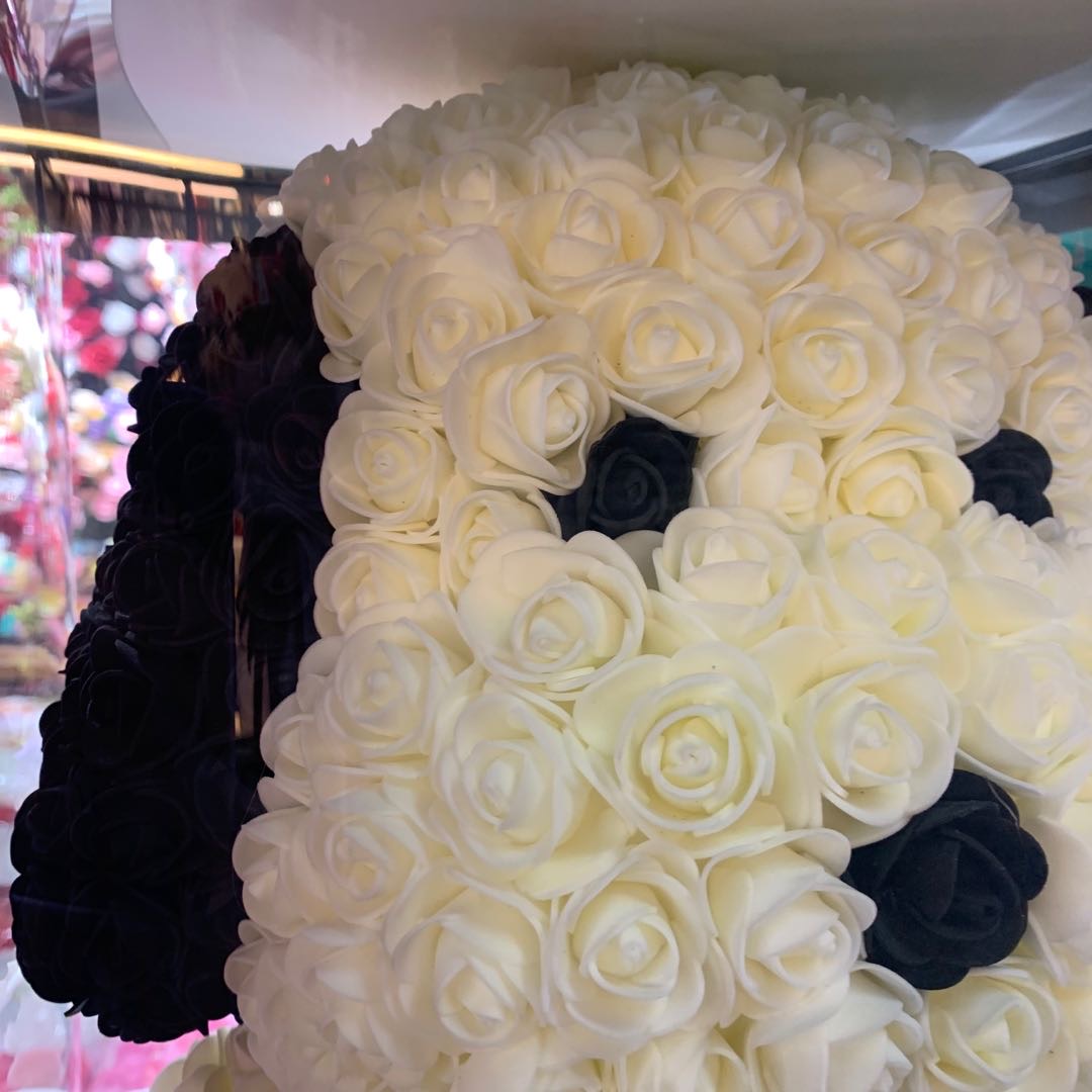 厂家直销仿真花玫瑰花DIY小狗泡沫永生花生日礼物细节图