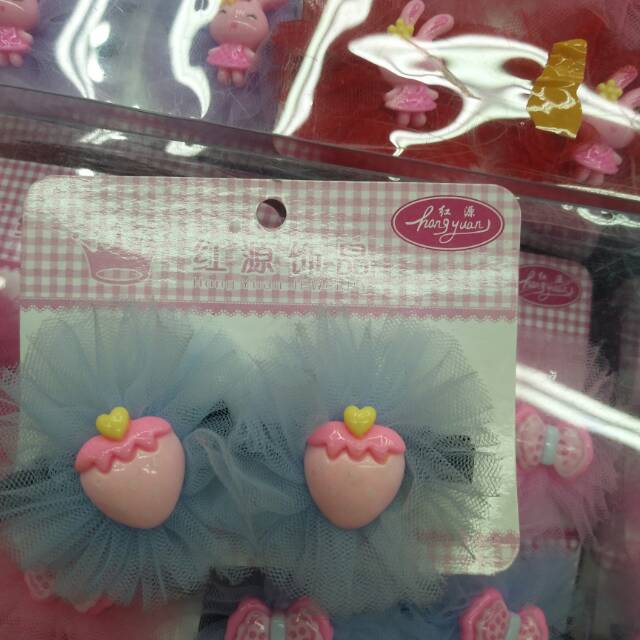 Factory direct strawberry pink bowknot hairpin hair band cartoon headband manufacturers direct a large number of spot thumbnail