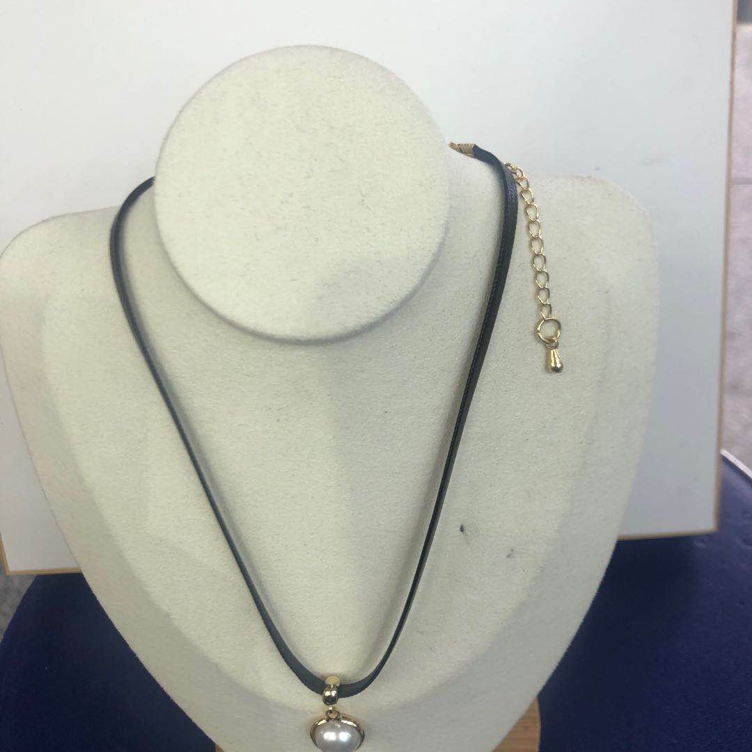 Korean version simple black necklace small round beads black rope personality everything decorative necklace thumbnail