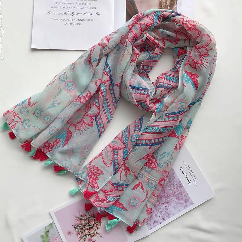 Ethnic Scarf Scarf Travel Holiday Sunscreen Gauze Beach Specification drawing