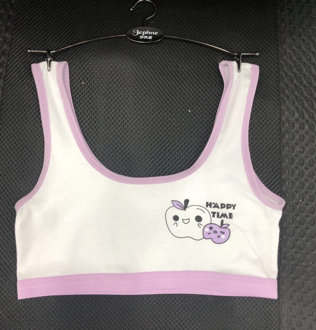 The new cartoon print in summer 2020 is 100% cotton comfortable girl vest and bra without spongy cushion to prevent naked girl chest wrapping thumbnail