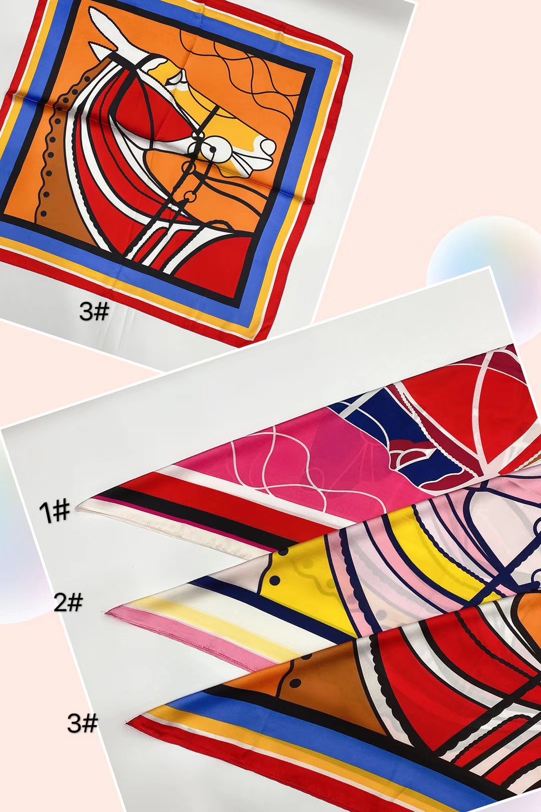 Ladies Fashion Trends Can Be Matched Four Seasons Jun Horse Polyester Small Square Towel