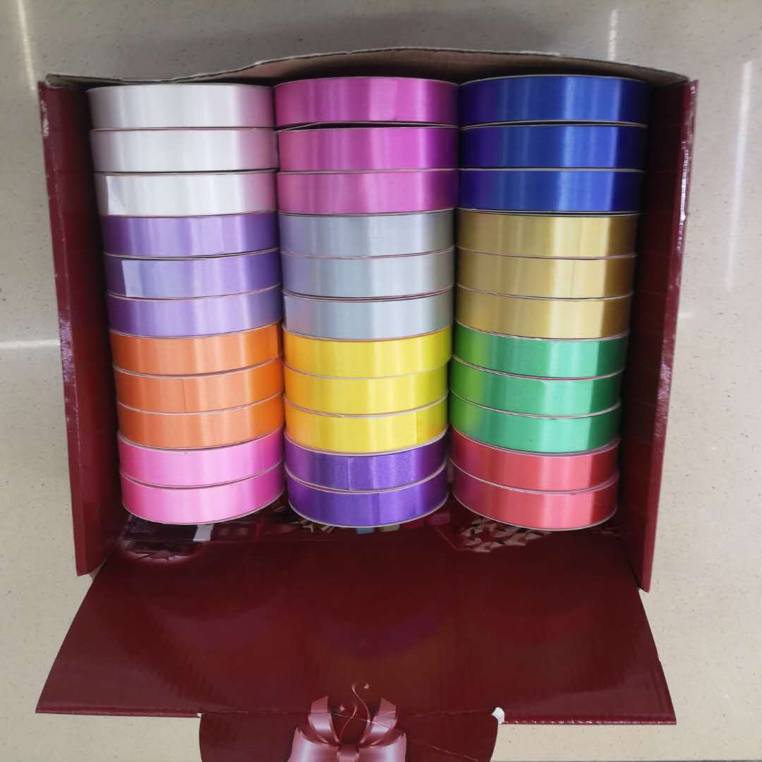Silk ribbon polyester single face d braid red cake ribbon decoration belt satin belt wedding ribbon accessories factory
