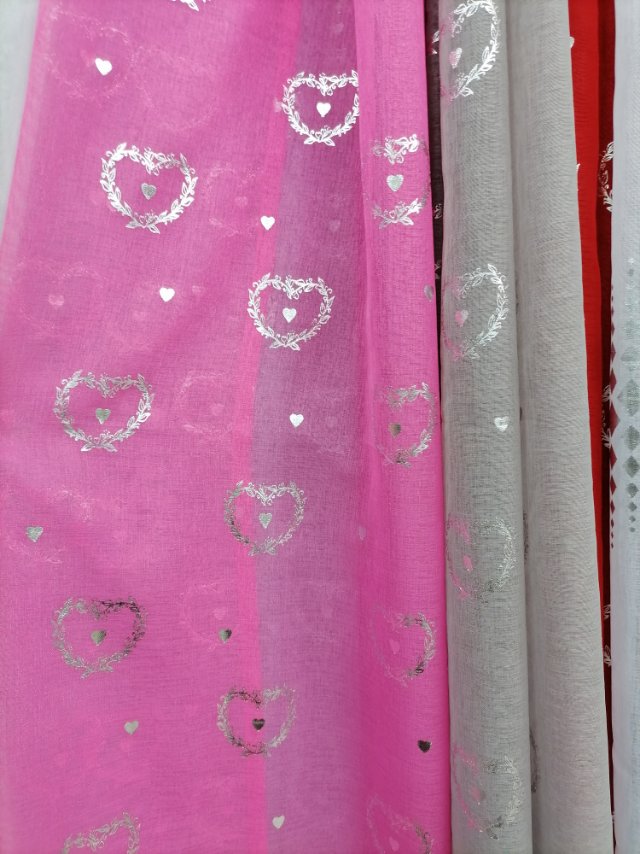 Dori silver-embossed gauze curtain thickened self-adhesive bay window partition small short curtain balcony details Picture