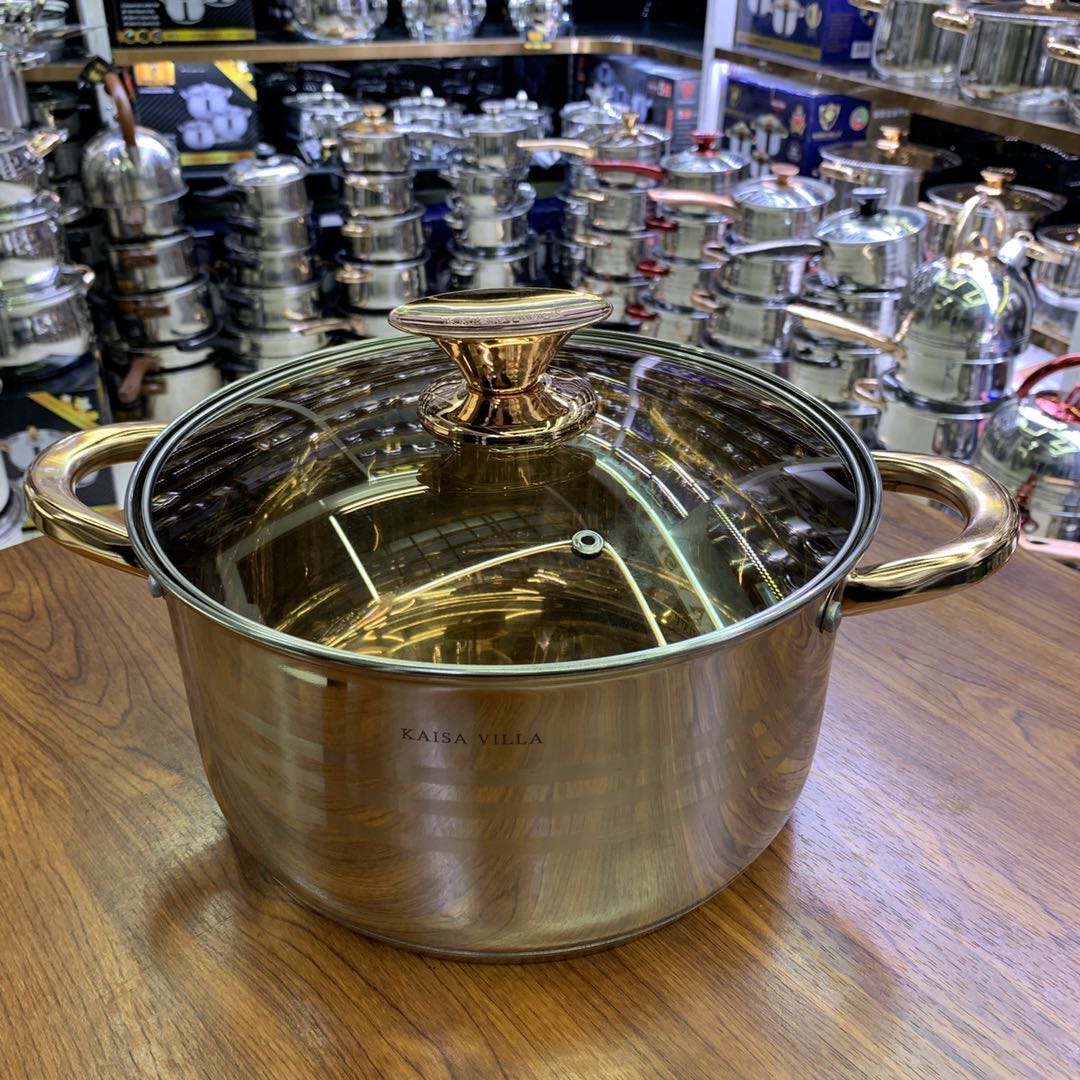 Stainless steel soup pot, household porridge cooking pot, steamer, small boiling instant noodle milk pot, induction cooker, gas soup pot