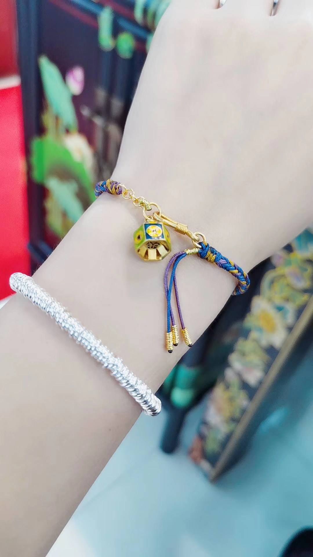 24k黄金烧蓝工艺黄金手链