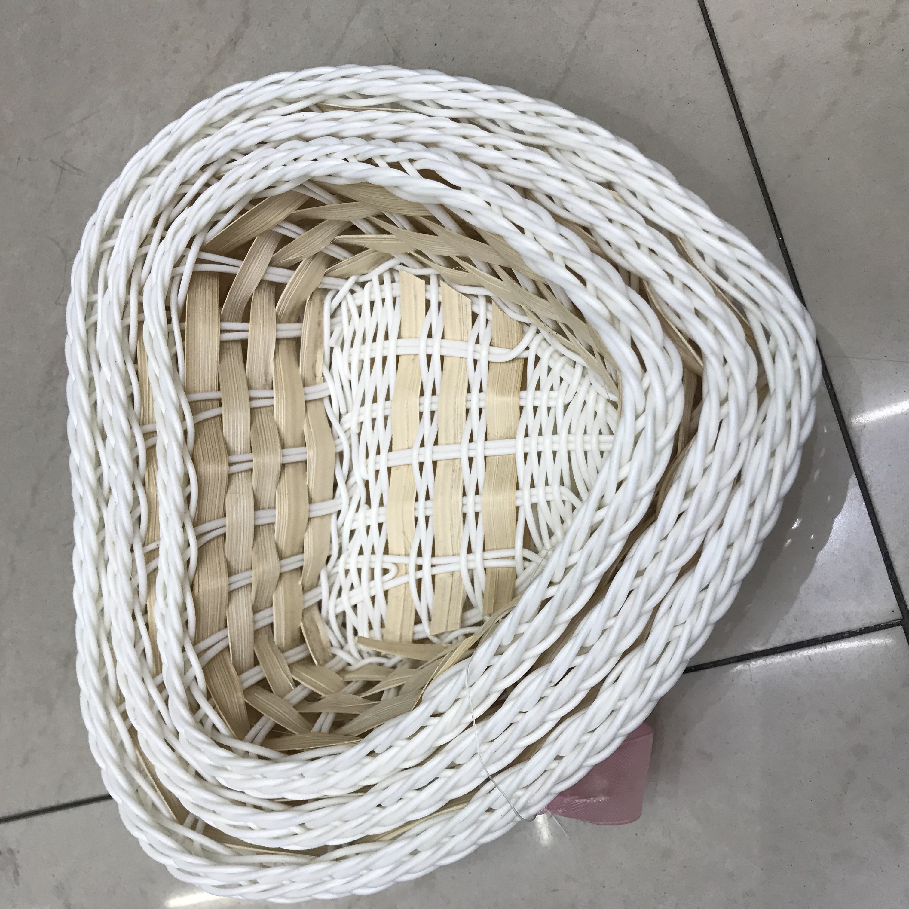 竹编心形竹筐 厨房客厅收纳竹制品 家用水果蔬菜整理编织果盘竹篮