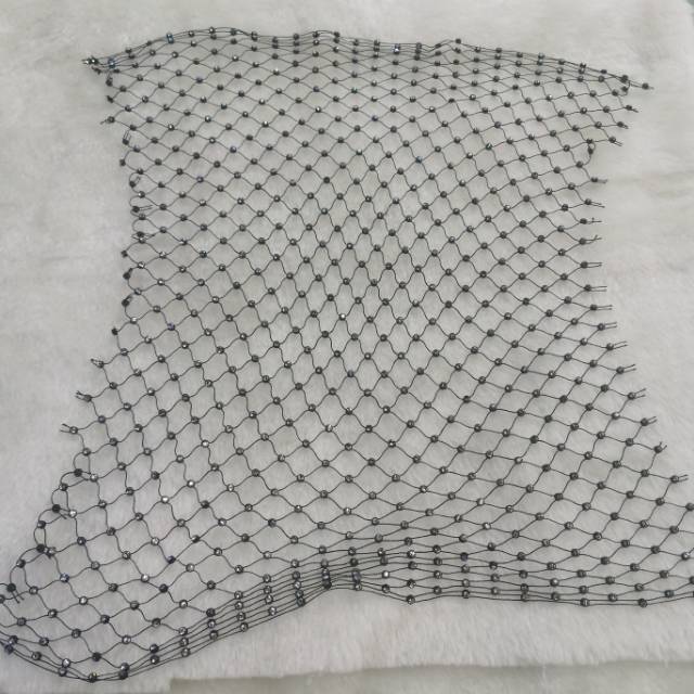 热销可拉伸弹性鱼网钻服装辅料饰品配件DIY黑色鱼网纱女士
