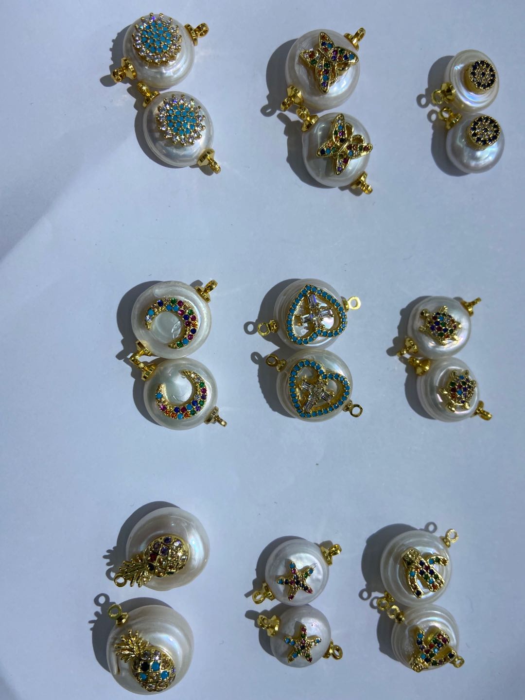 DIY饰品配件   天然珍珠铜镶锆首饰吊坠