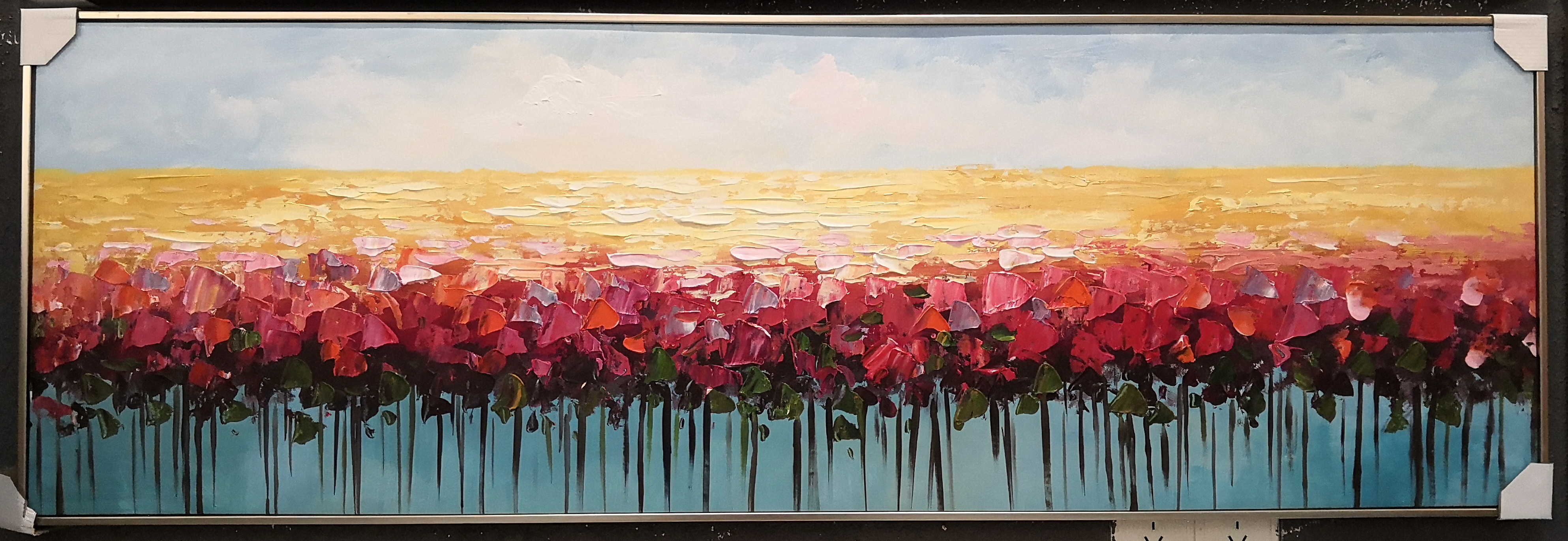 花海绘油画现代抽象画大幅玄关风景装饰画简约美式客厅挂画