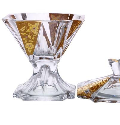 捷克进口水晶玻璃家居创意带盖透明储物罐糖果罐糖缸罐子产品图