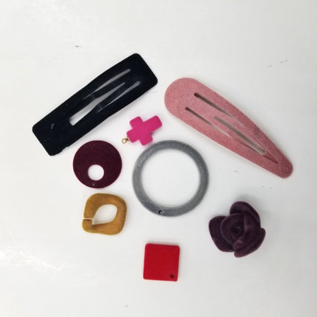 Popular flocked colored headwear, earrings and accessories in Japan and South Korea