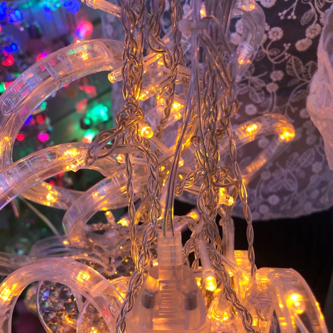 透明爱心白色圣诞挂饰灯线圣诞树灯具装饰细节图