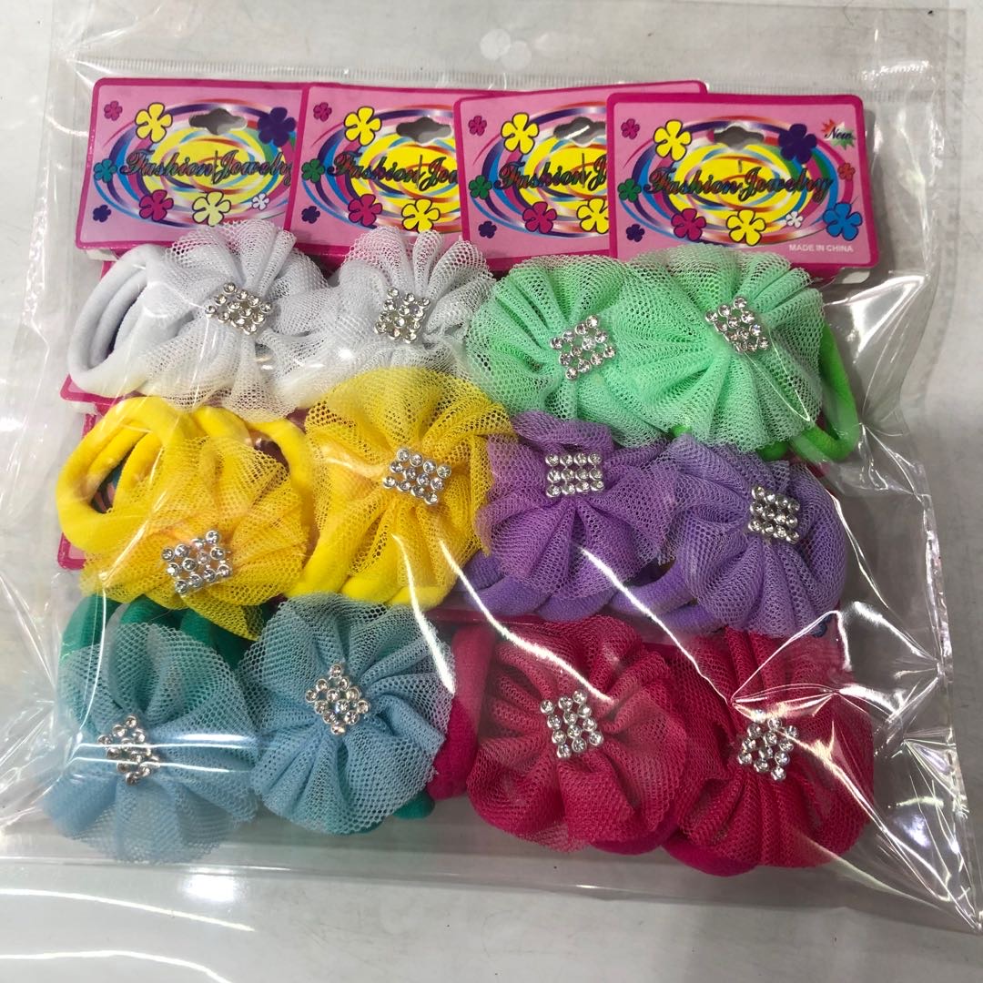 Factory direct lace leather children's hair ring color candy color hair ring thumbnail