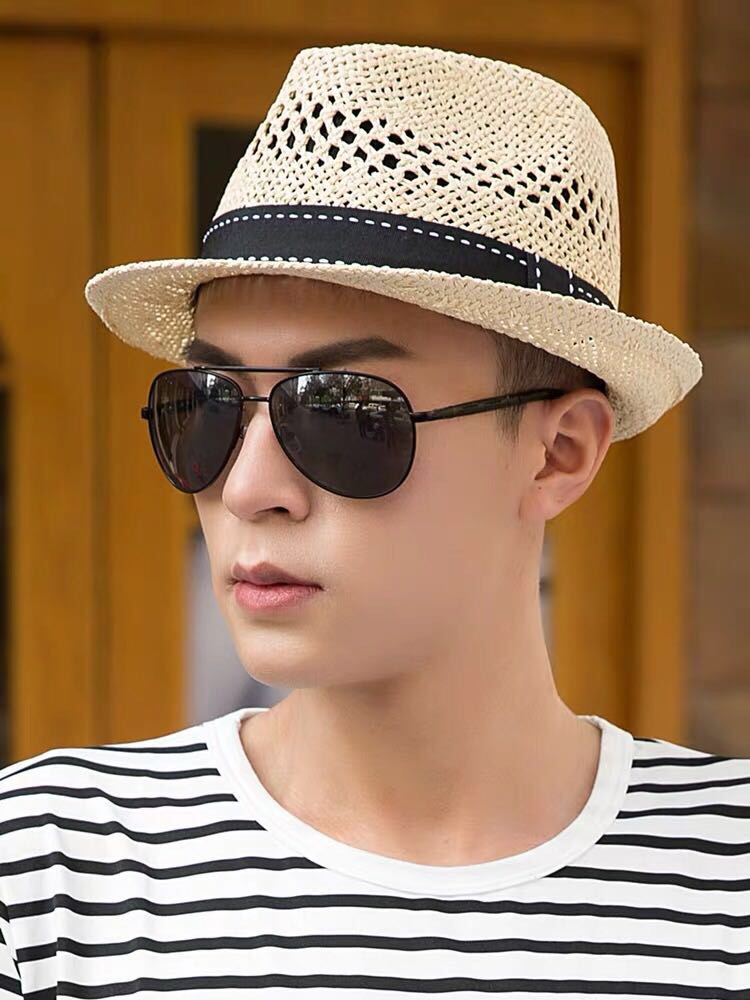 Summer Autumn Men's And Women's Woolen Straw Sunshade Hat Sun Sun Hat Korean Decorative Straw Hat Casual Beach Hat