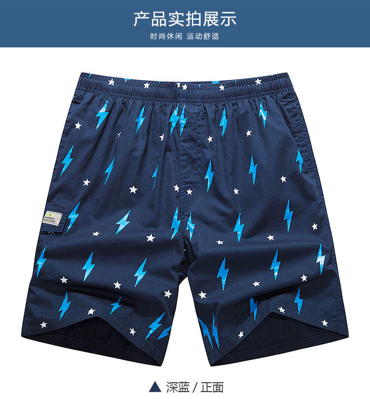 夏天休闲居家短裤男宽松夏季纯棉五分裤加肥大码沙滩裤薄款大裤衩产品图