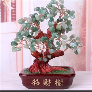 Manufacturers direct natural green Dongling stone fortune tree: AG-1 thumbnail