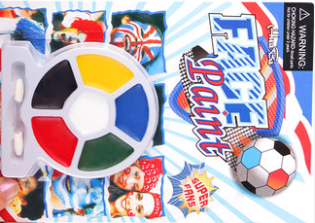 世界各国球迷脸上涂抹国旗油彩人体彩绘水彩颜料