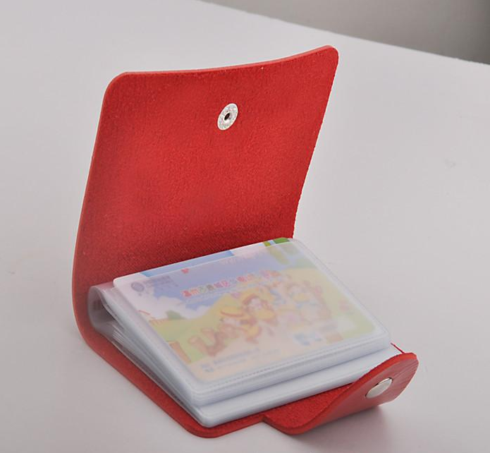 Korean version faux leather bank card bag with multiple card positions. Credit card advertising promotion can be printed with the customer's LOGO Specification image