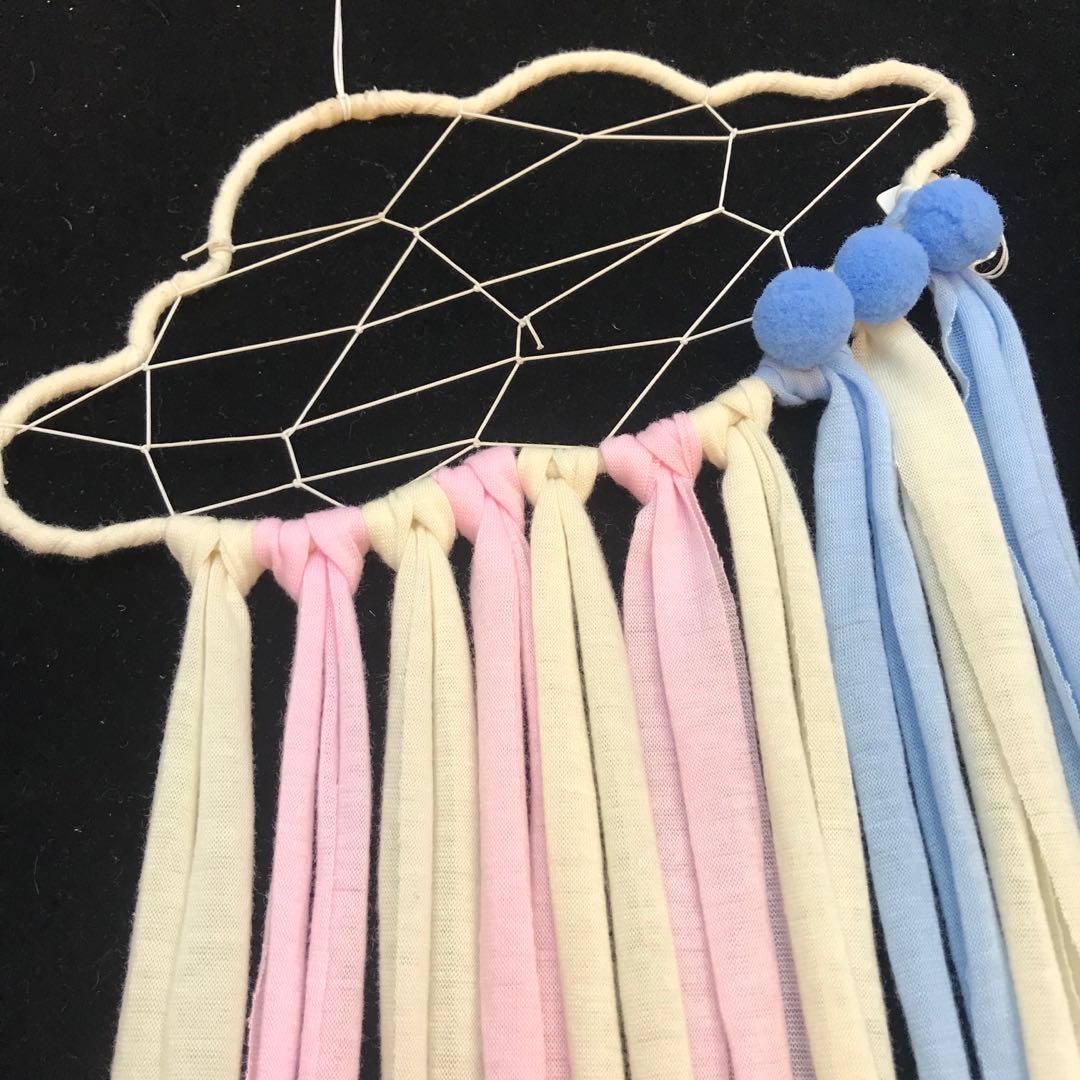 INS北欧风编织彩虹儿童发夹展示架发饰收纳壁挂发箍架产品图