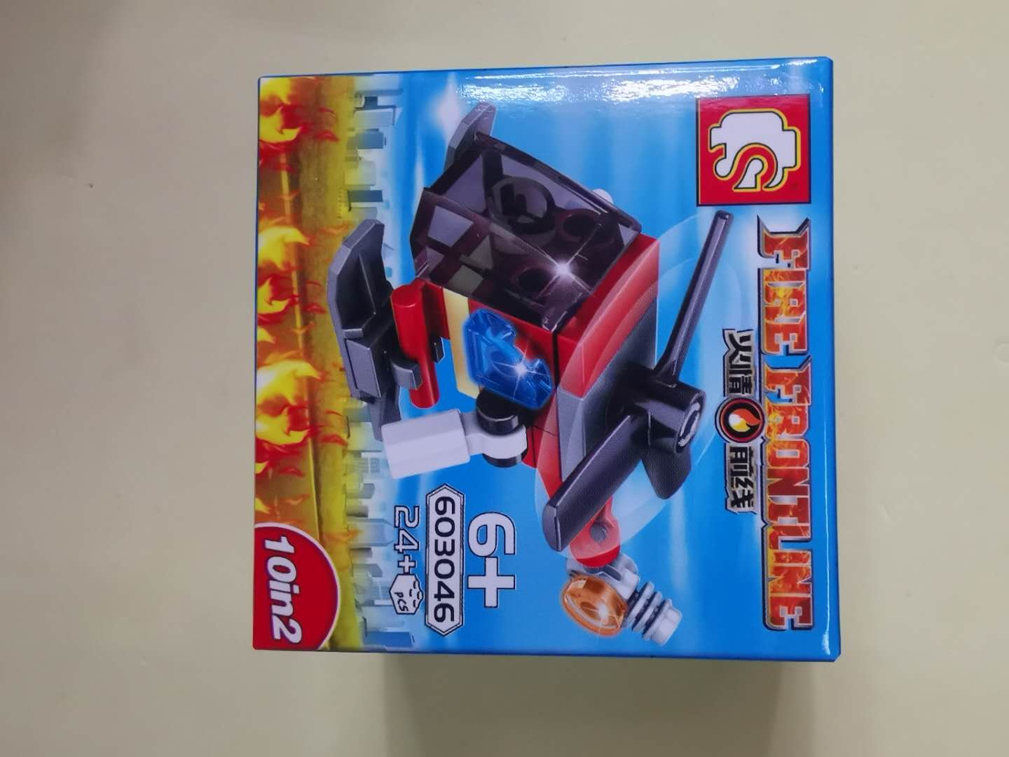 Junrong Toys Fire Helicopter Assembly Building Block Model Children's Small Particle Building Blocks Boys' Birthday Gift 01
